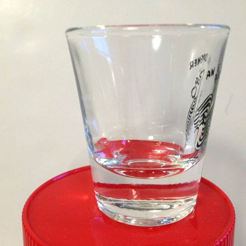 Vintage Collectable An Eye Opener Shot Glass Rooster on Front Anchor Hocking
